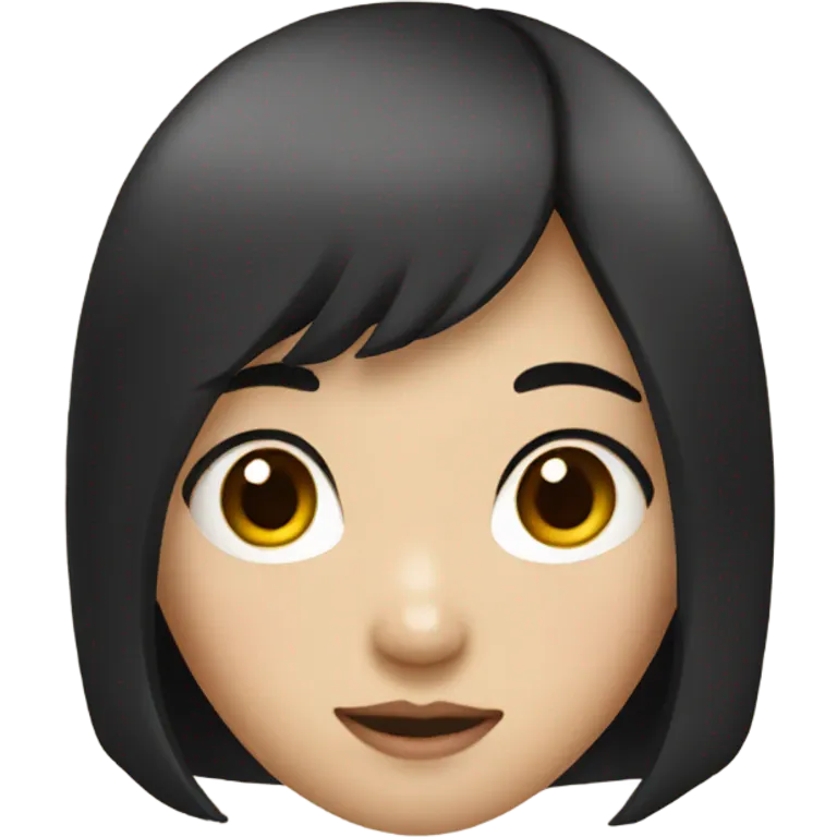 Asian girl with black hair emoji