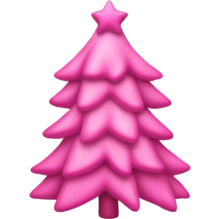 Pink Christmas tree with bows emoji