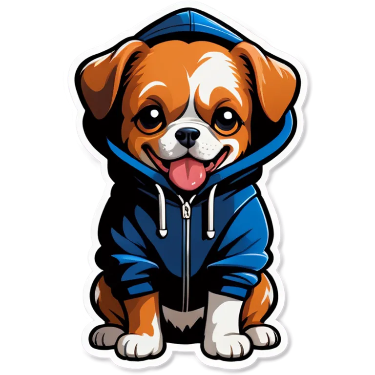Dog wearing a hoodie emoji