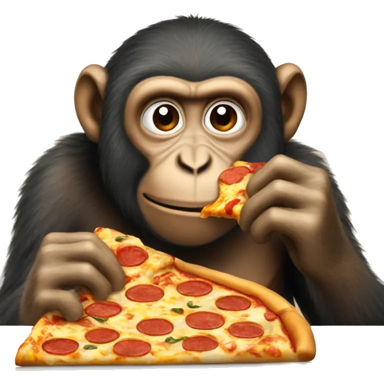 Monkey eating pizza emoji