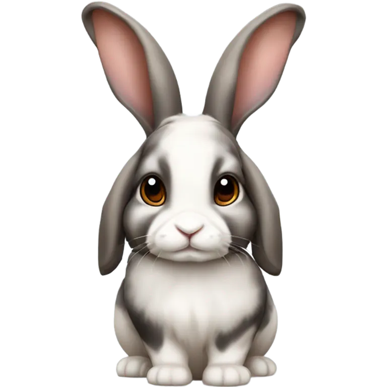 Harlequin lop ear rabbit emoji
