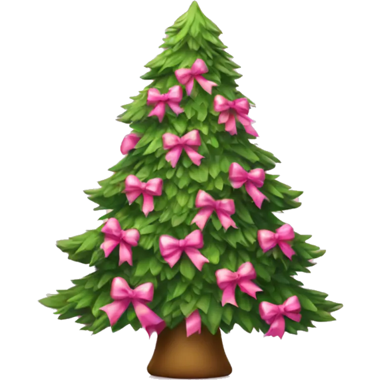 christmas tree with pink bows christmas mood emoji