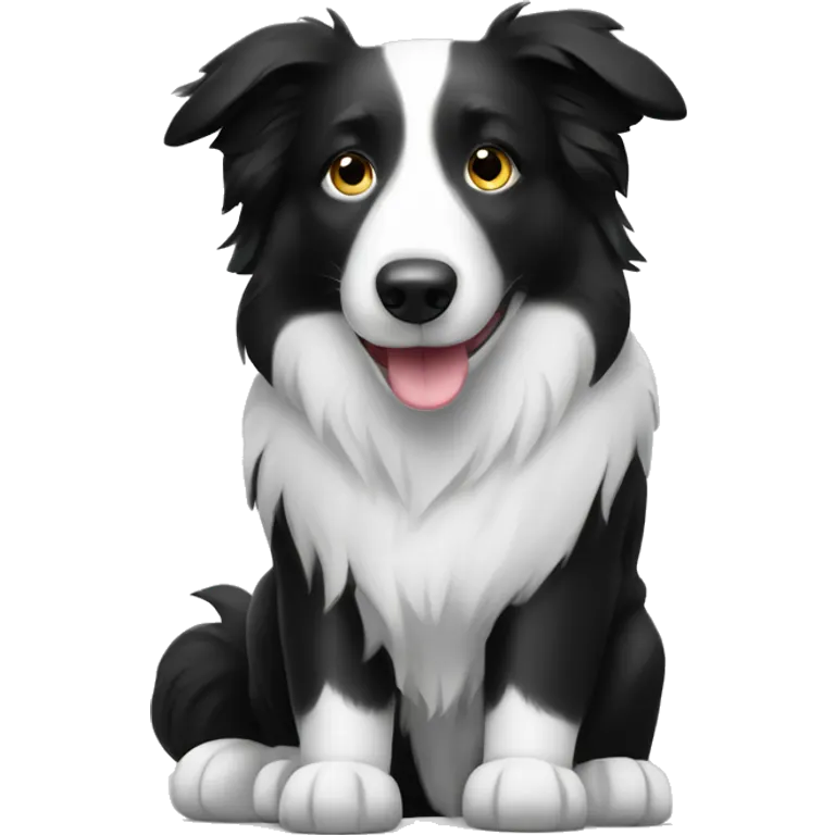 Border collie black and white  emoji