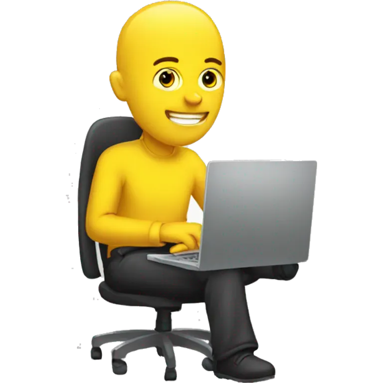 homme jaune avec un ordinateur  emoji