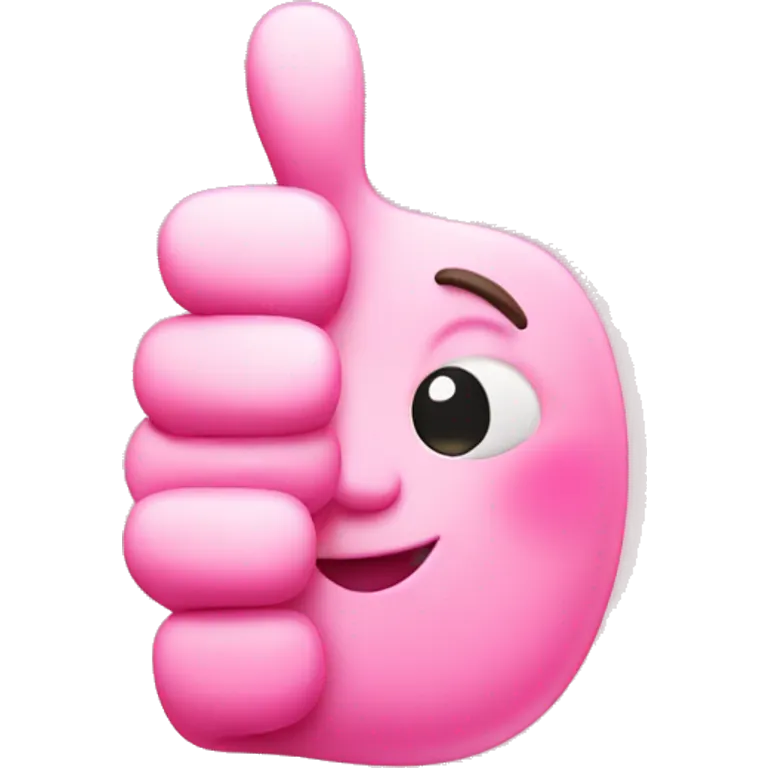 Cute pink thumbs up emoji