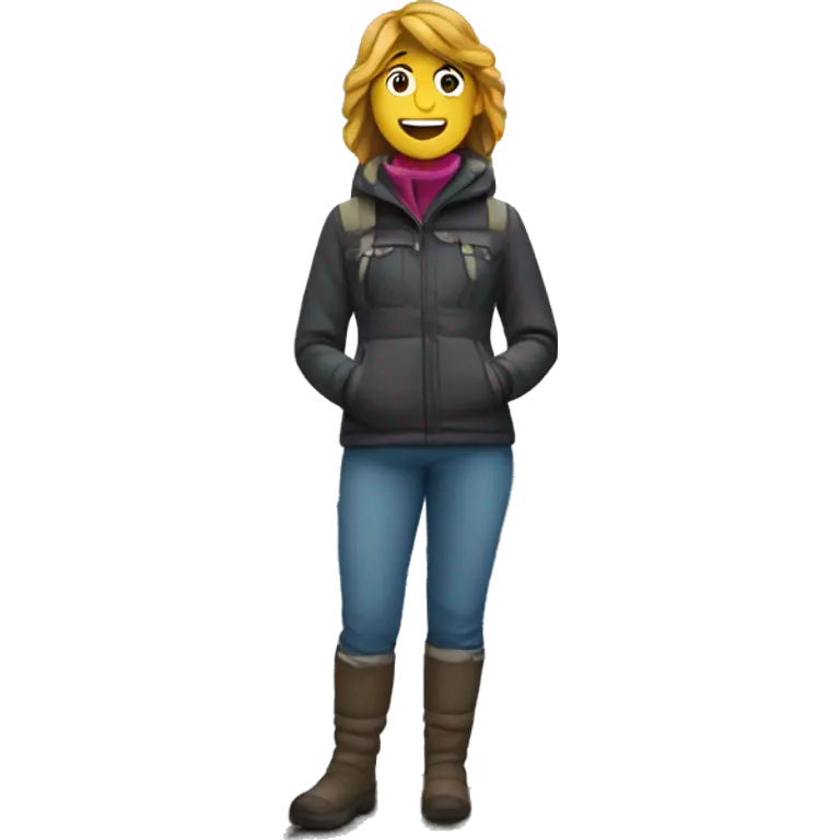 une femme sur une montagne emoji