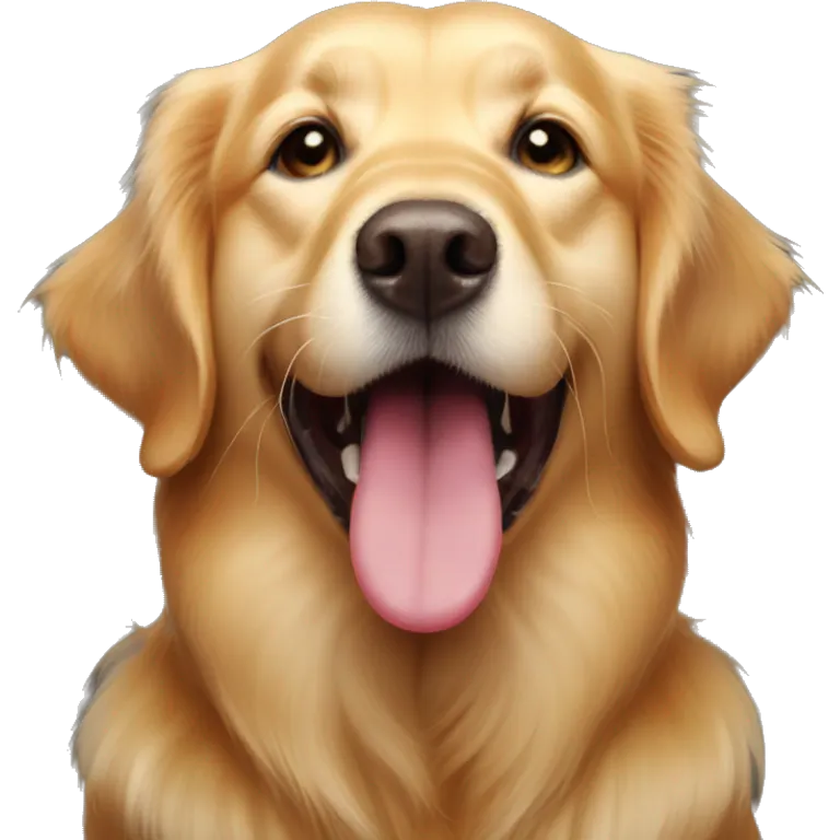 Golden retriever face with tongue out drooling  emoji