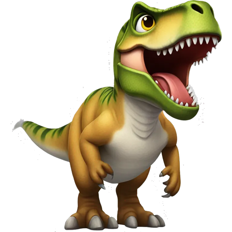 Katze reitet auf einem fliegenden t-rex emoji