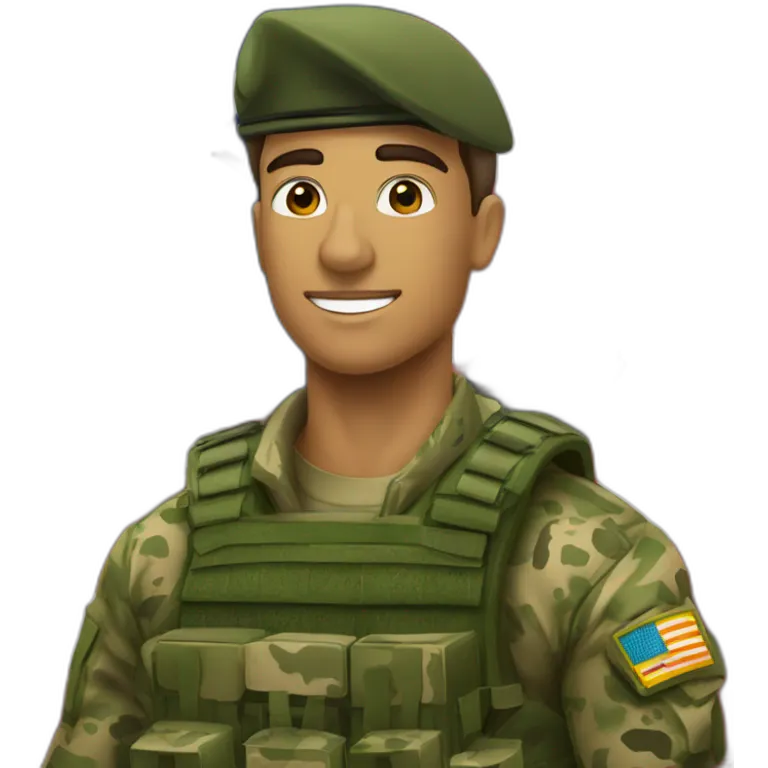 militar do exercito brasileiro com o camuflado típico emoji