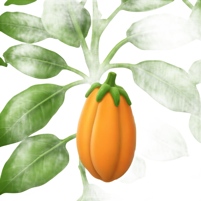 seedless papaya with white paint dripping down emoji