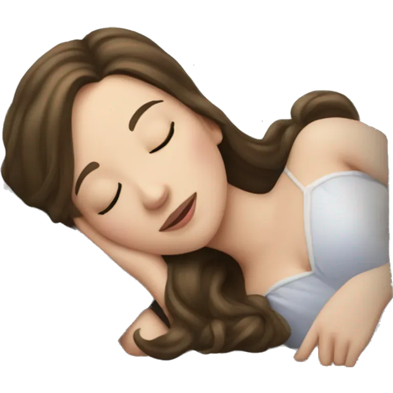 sleeping beauty brunette white girl with a silk pillow emoji