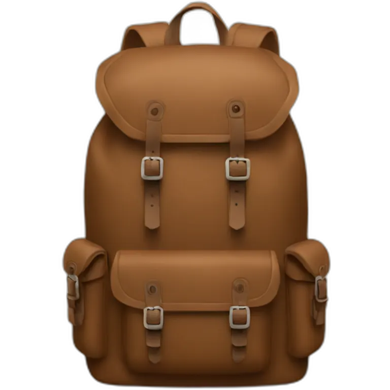 Brown adventure backpack  emoji