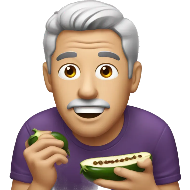 man eating eggplant emoji