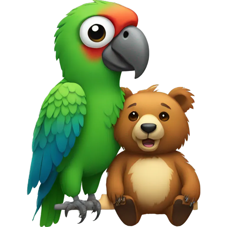 Parrot with a bear emoji