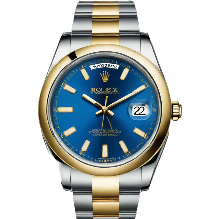 Rolex Watch  blue / Gold emoji