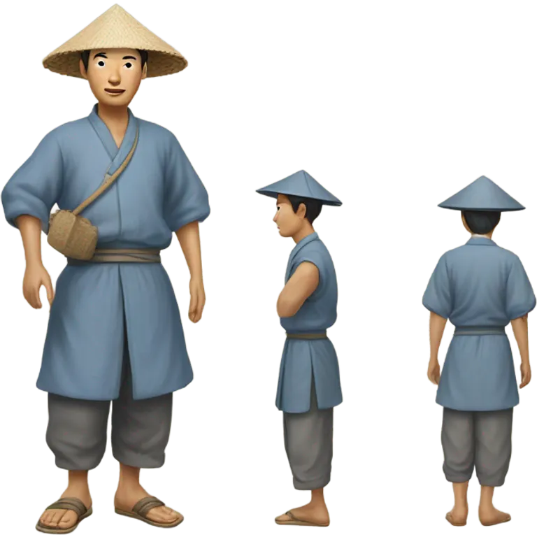 photorealistic Chinese peasant 1950 emoji