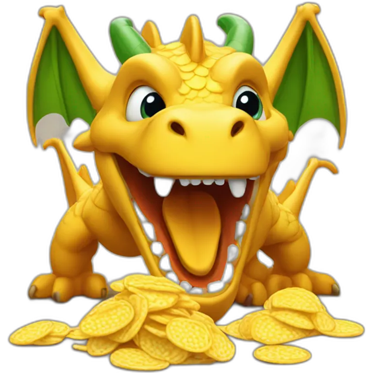 dragon qui mange du chips emoji