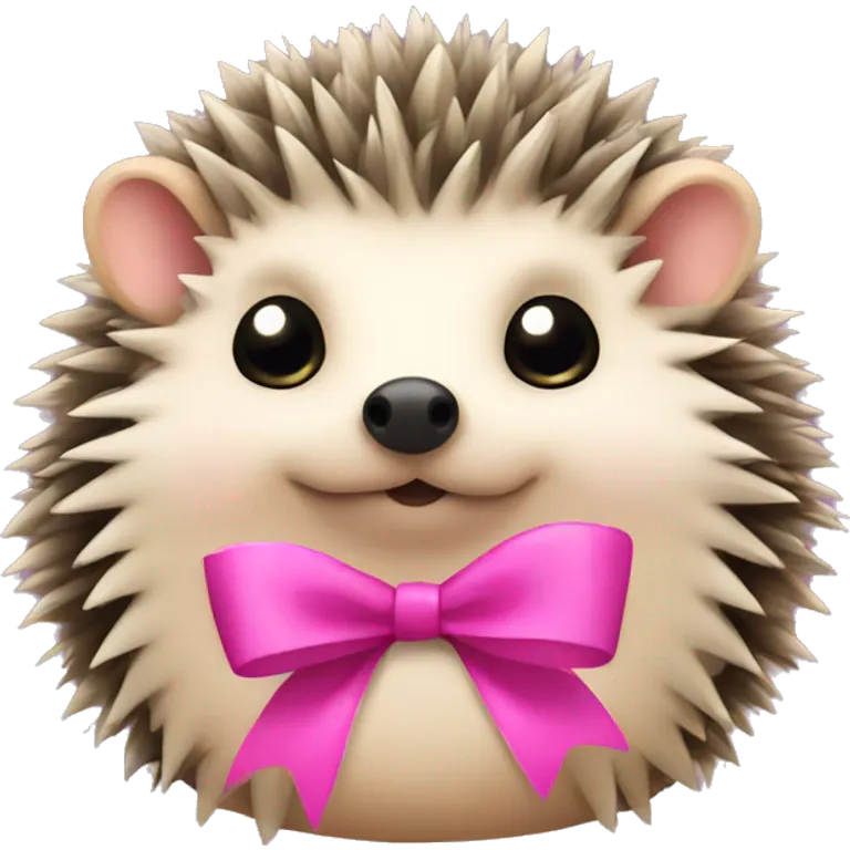 hedgehog with a pink bow emoji