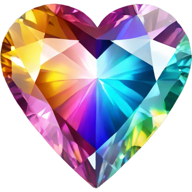 Heart shaped 56-carat rainbow diamond emoji | AI Emoji Generator
