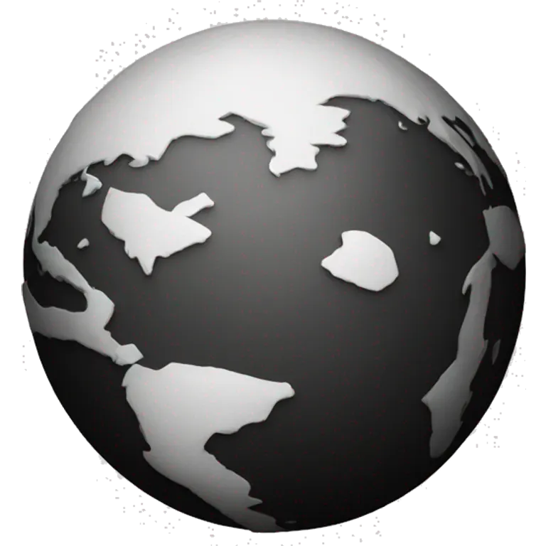 planeta terra em preto e branco emoji
