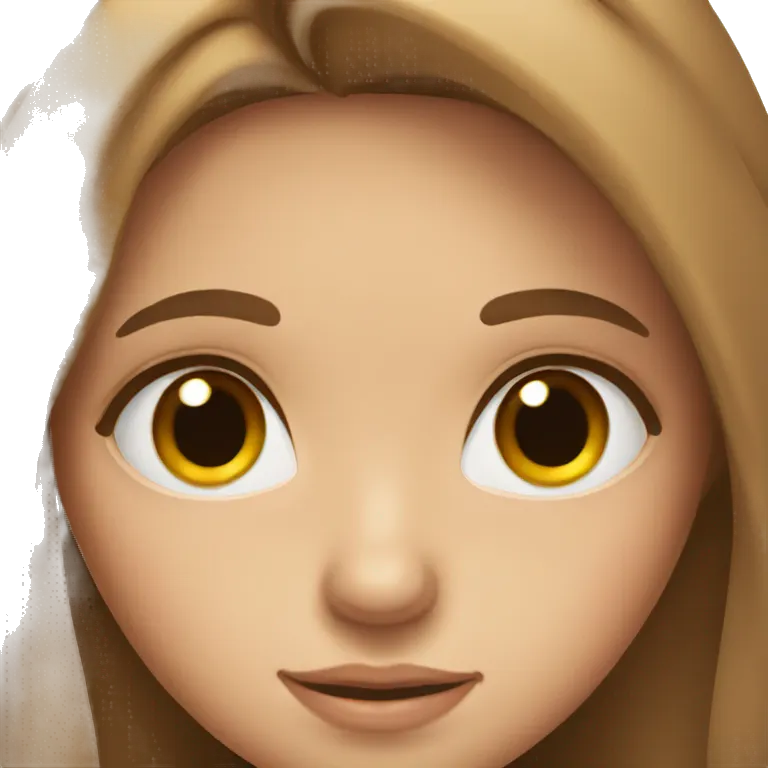 Girl with long brown hair brown eyes long eyelashes  emoji