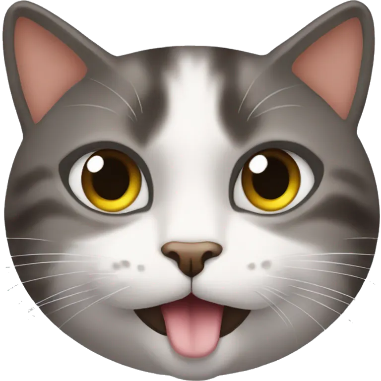 Chat qui mange des pattes emoji