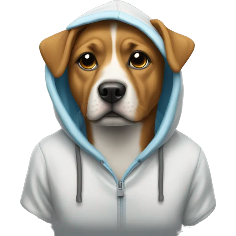 Dog wearing a hoody emoji