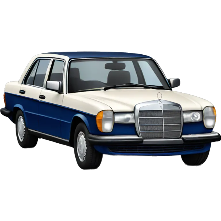 Old Mercedes in dark blue Colour  emoji