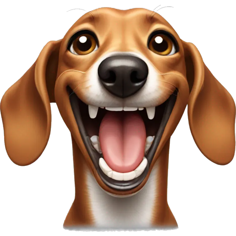 Dachshund laught showing teeth emoji