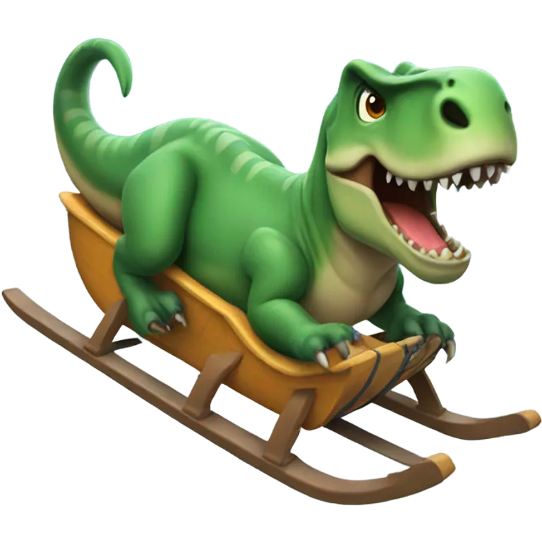 Trex sledding  emoji