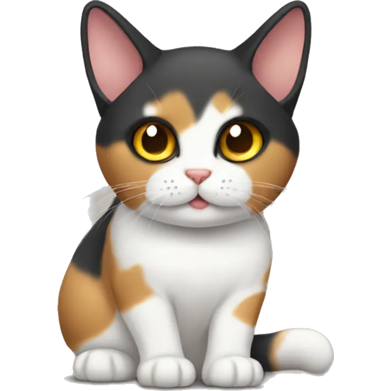 Tricolor fold-eared cat emoji
