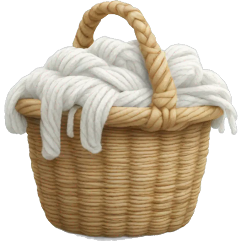 Basket of white wool yarn emoji