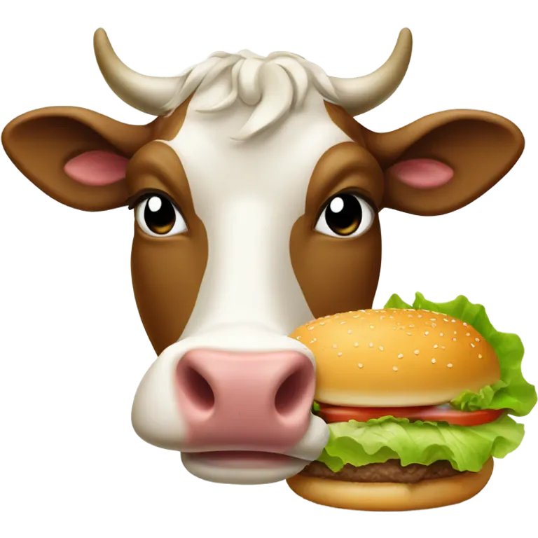 Cow eating a burger  emoji