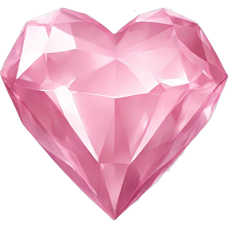 Pastel pink diamond crystal heart with emoji