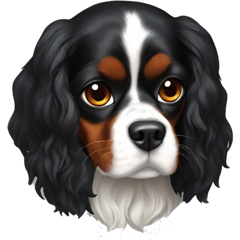 Black King Charles cavalier emoji