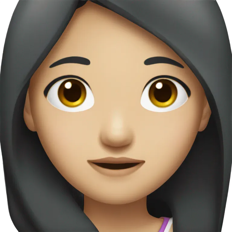 asian girl with black hair hand shaking.io character emoji