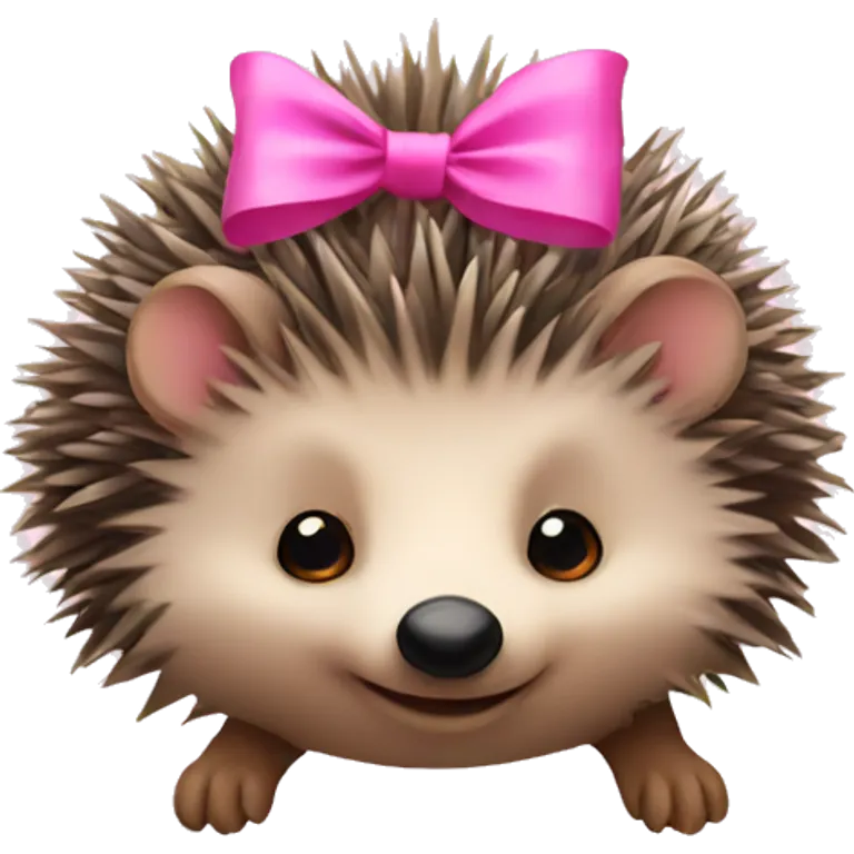 hedgehog with a pink bow emoji