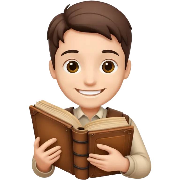 storyteller with book emoji