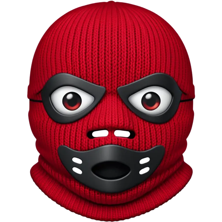 red and black ski mask emoji
