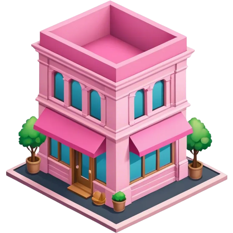Isometric pink bookshop  emoji