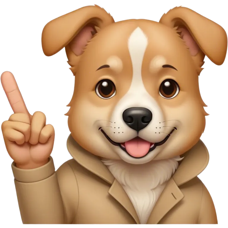 Dog giving middle finger emoji
