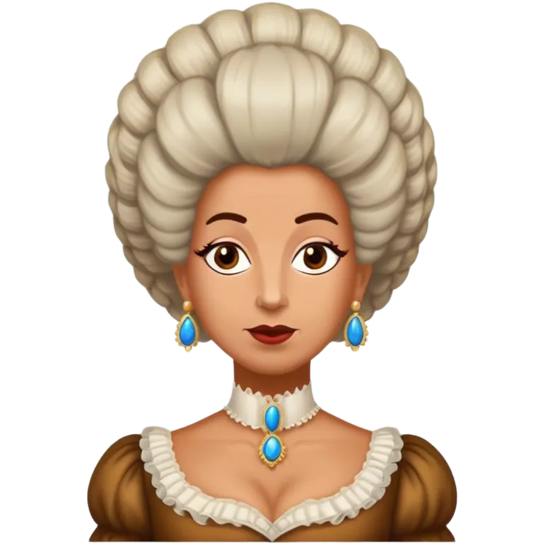 queen charlotte bridgerton with crazy wig brownish old emoji