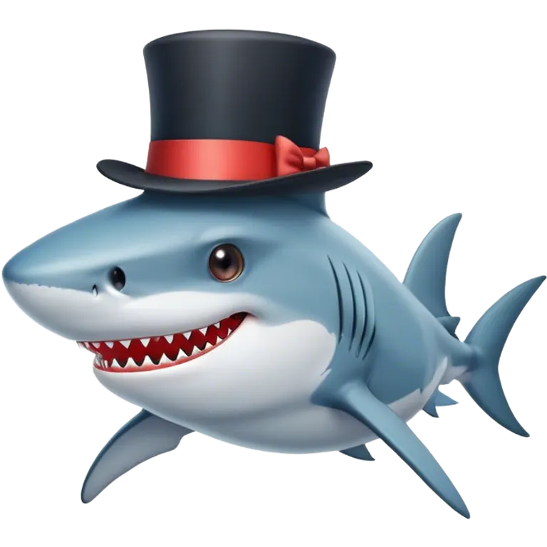 Shark with a top hat emoji