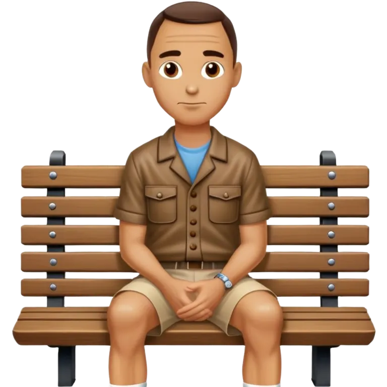Forrest Gump sitting on bench emoji