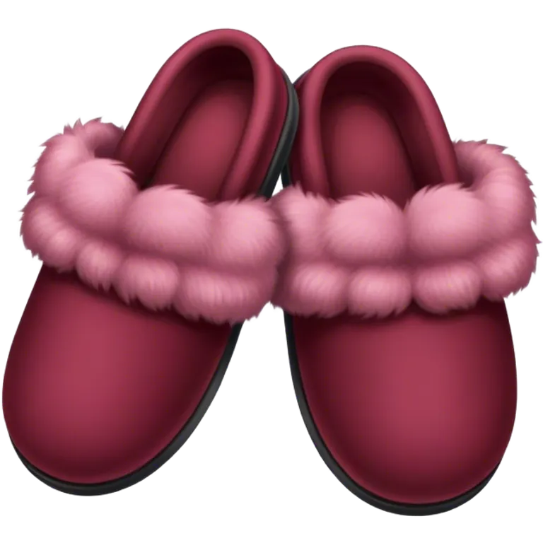 Fluffy slippers Burgundy emoji