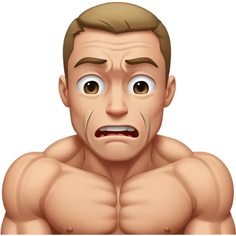 skinny bodybuilder crying emoji