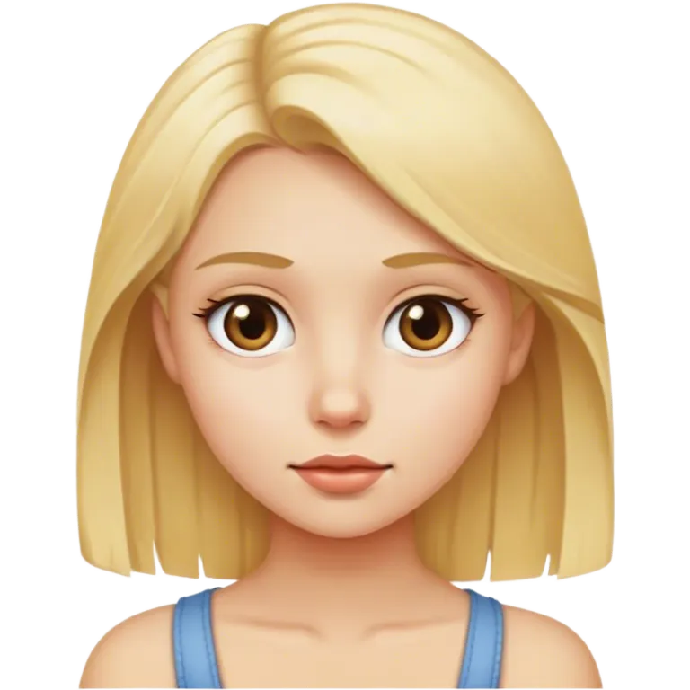 blonde girl looking at viewer emoji