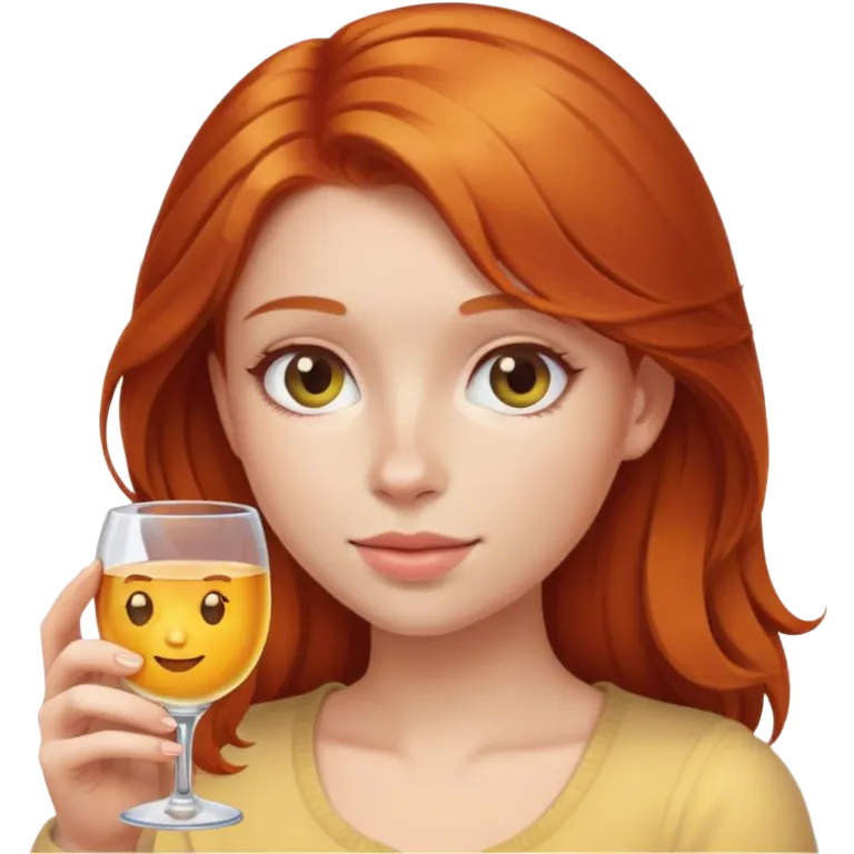 European ginger hair girl with glass emoji  emoji
