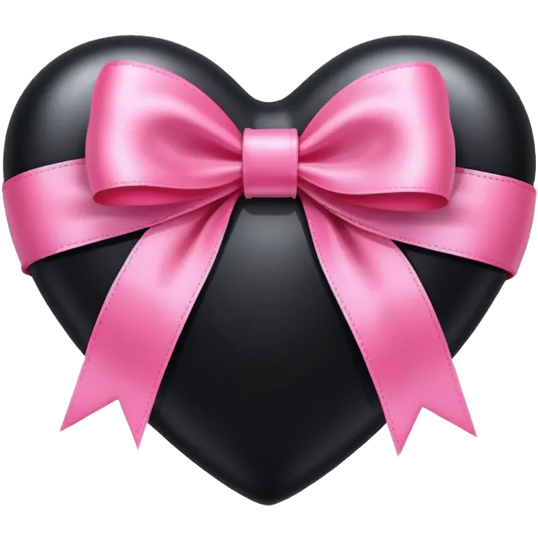 black heart with pink bow emoji