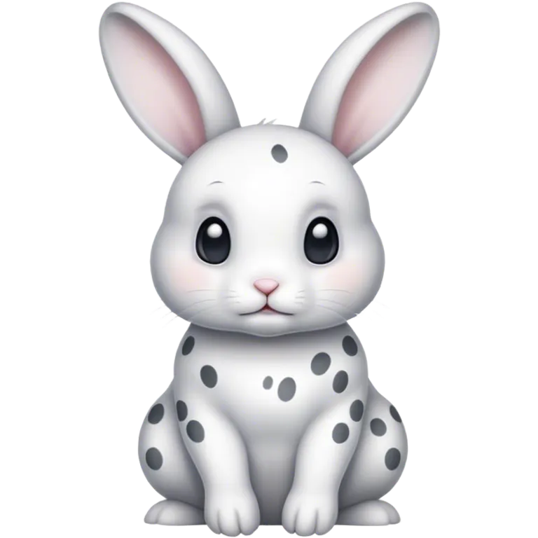 White bunny with grey spots emoji